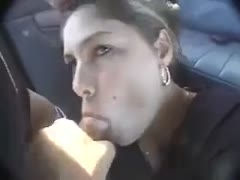 Gorgeous exhibitionist doxy walks outside of my car with facial